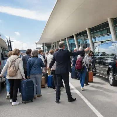 Gestión de llegadas masivas y transfers desde estaciones y aeropuertos